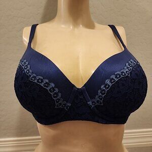 Body By Victorias Secret Lined Demi Bra 34DDD Blue Underwire